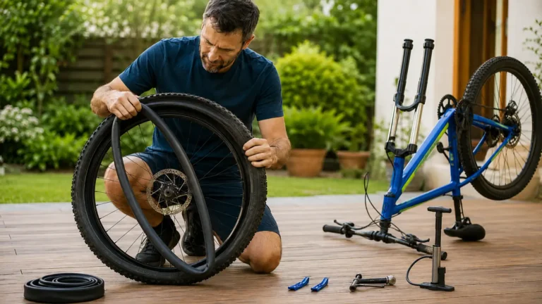 Como trocar a câmara da bicicleta