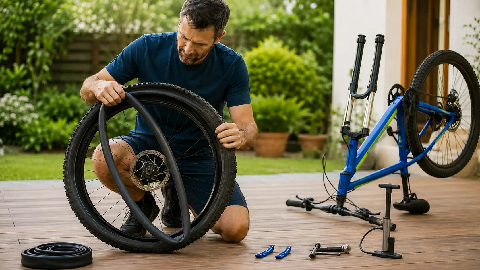 Como trocar a câmara da bicicleta